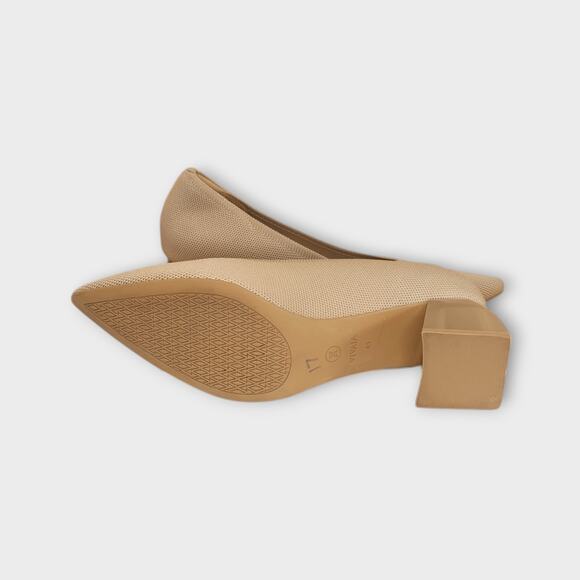Womens Vivaia Beige Chunky Heel Pointed Toe Size EU 41 US 9.5 - Picture 8 of 11